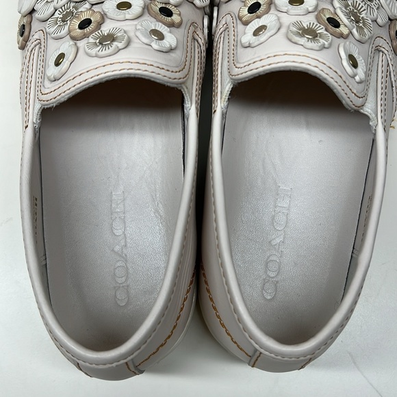 Coach Chalk Tea Rose Floral Slip On Sneakers 8.5 - Picture 6 of 16